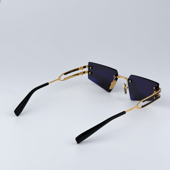 Balmain FIXE BPS-123A-54 Men BRAND NEW Sunglasses Titanium Gold Grey Geometric - Picture 6 of 13